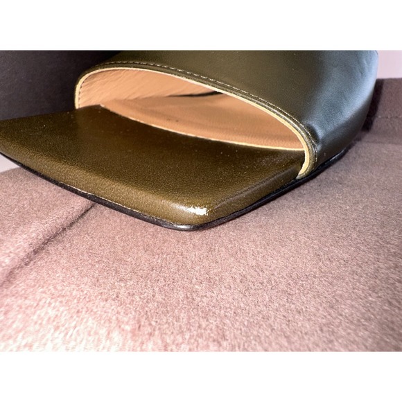 Bottega Veneta Leather Berry Sandal Slide Kaki Green Brown Size 36 New in Box - Picture 15 of 15